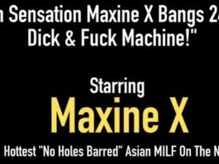 Busty Asian Maxine X Pussy Fucks 24 Inch dick & Mechanical Fuck Toy&excl;