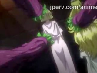 Groovy elf princess screwed by bunch of tentacles in hentai show