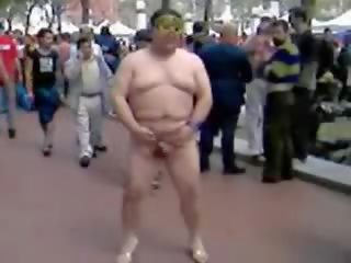 Fat Asian bloke Jerking On The Street film