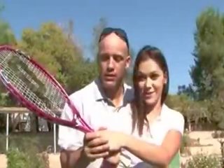 Хардкор мръсен клипс при на тенис корт